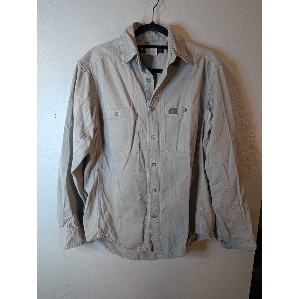 Wrangler Button Down‎ Riggs Work Wear Beige mens size L